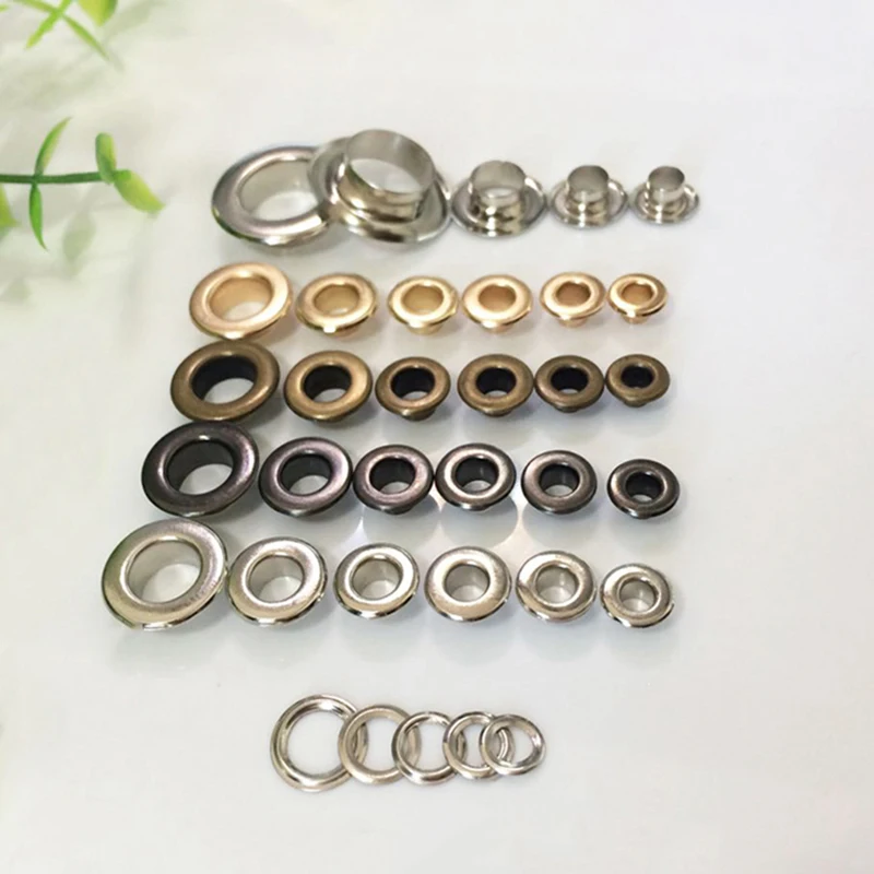 3.5-15mm Flat Round Brass Garment Eyelets Grommets For Bag Hat Shoe Clothes Scrapbook Leather Craft DIY Accessories