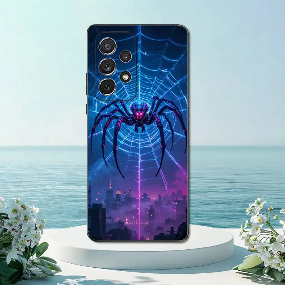 حافظة هاتف Danger Art Black Widow Spider لهاتف سامسونج S22، S21، S20، S10، S9، S25، S24، S23، Ultra، FE، Plus، Lite، غطاء أسود من السيليكون الناعم #3