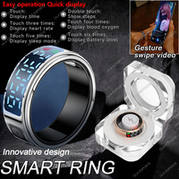 2025 For Xiaomi Samsung Galaxy Ring Smart Touch Disaply Screen Gesture Swipe Video Health Monitor Waterproof SmartRing Men Women