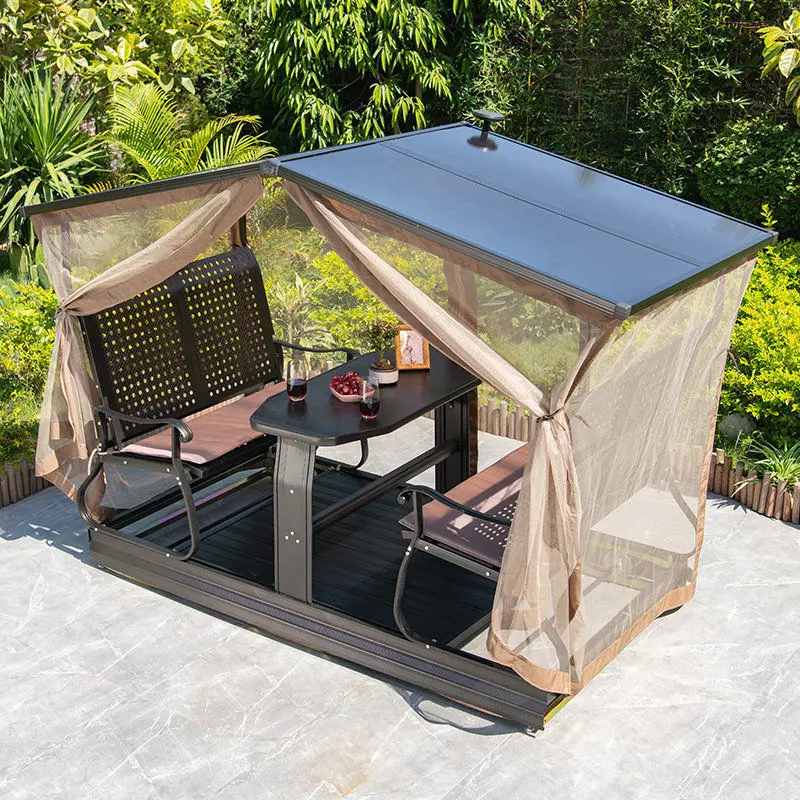 

Outdoor courtyard four-person power rocking chair swing Hanging chair Pastoral cradle Leisure Indoor balcony