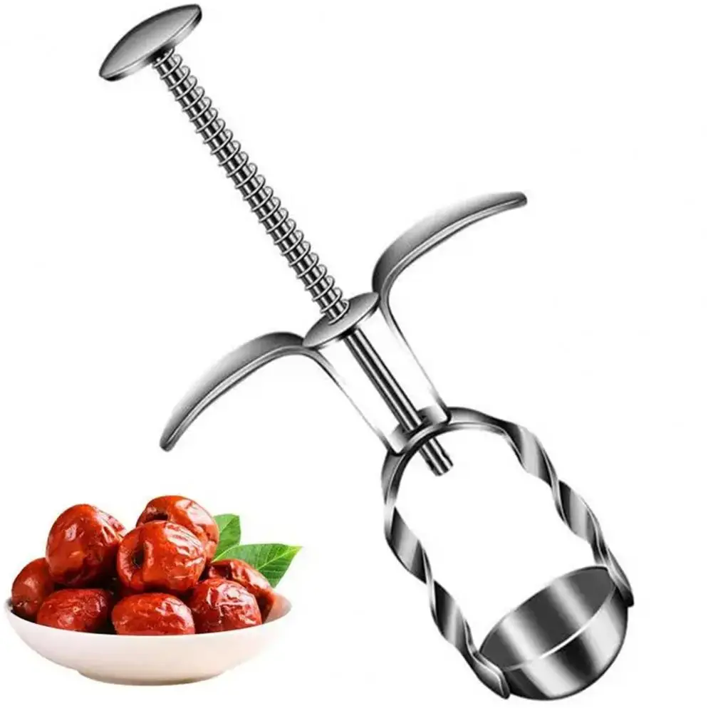 Date Corer Stainless Steel Portable Cherry Pitter Tool for Effortless Fruit Pit Removal Kitchen Gadget for Olive Dates Other