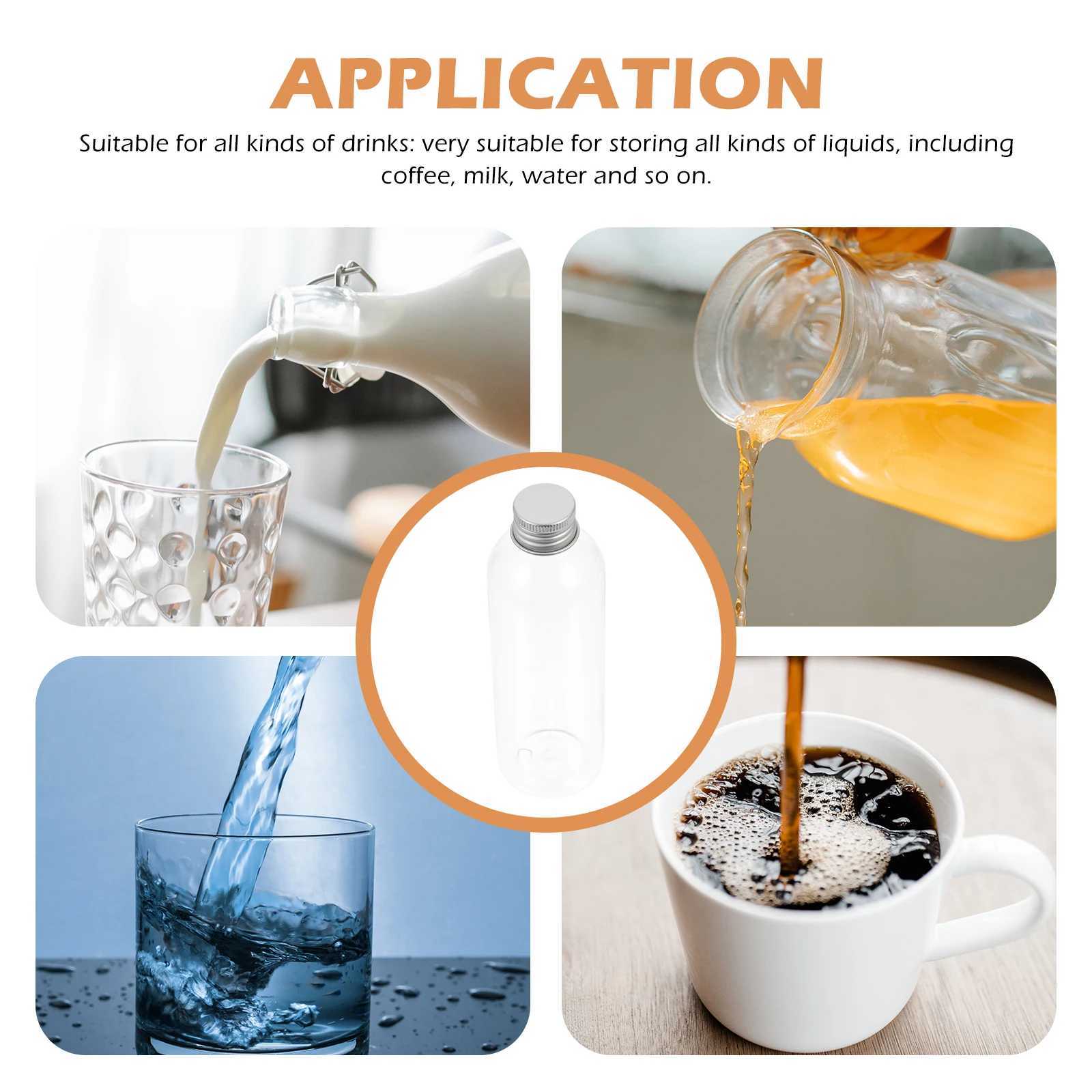 

10 Pcs 200ml PET Drink Bottles Clear Portable Juice Containers Household MultiFunction Plastic Bottle Juicing Accessories