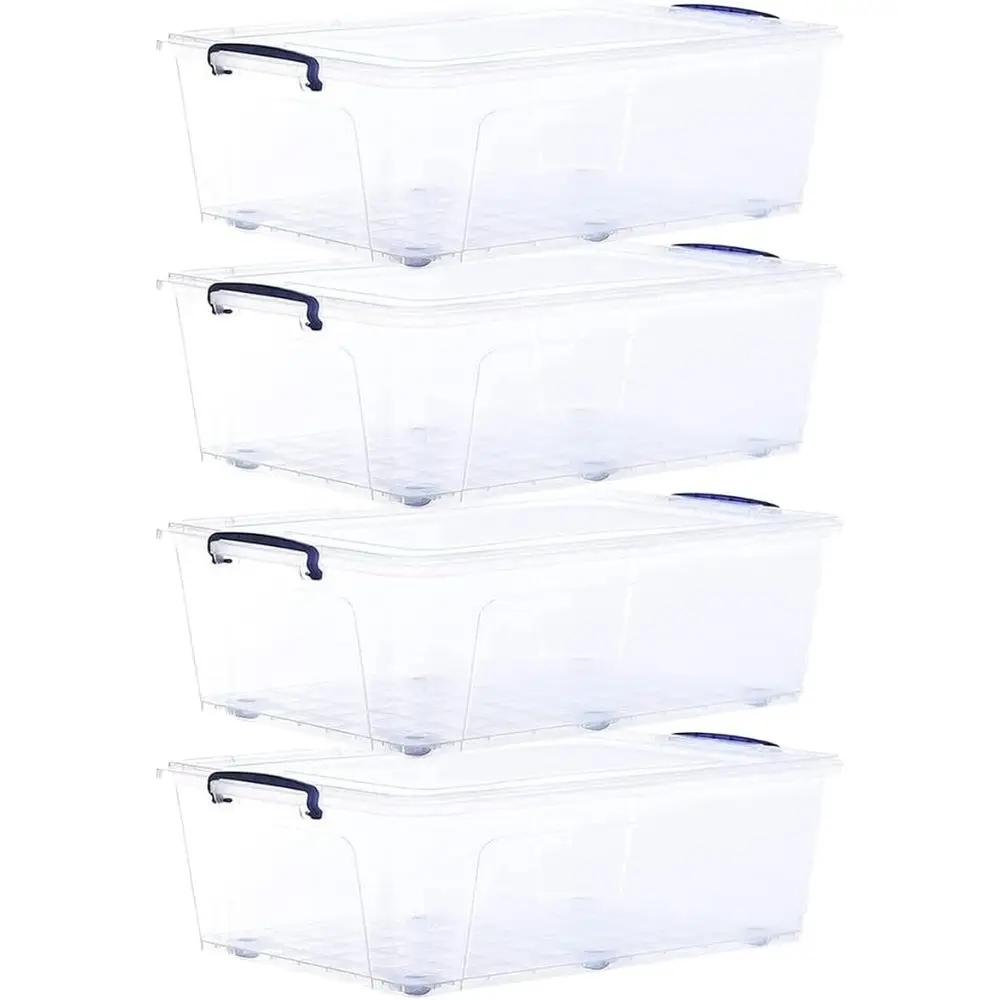 

Storage Bins with Lids, Clear Plastic Containers for Organizing, Stackable Totes, BPA Free, Odor Free, Organizer Boxes for Home,