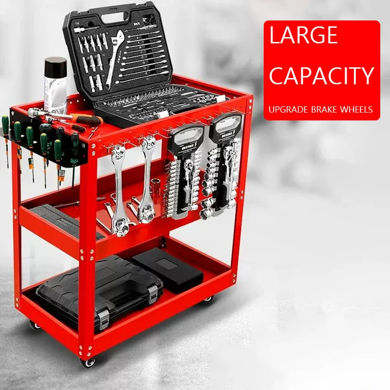 Multifunctional Shelf Workbench Mechanical Workshop Mobile Tool Shelf Layer Hand-push Maintenance Storage Rack Bracket Garage