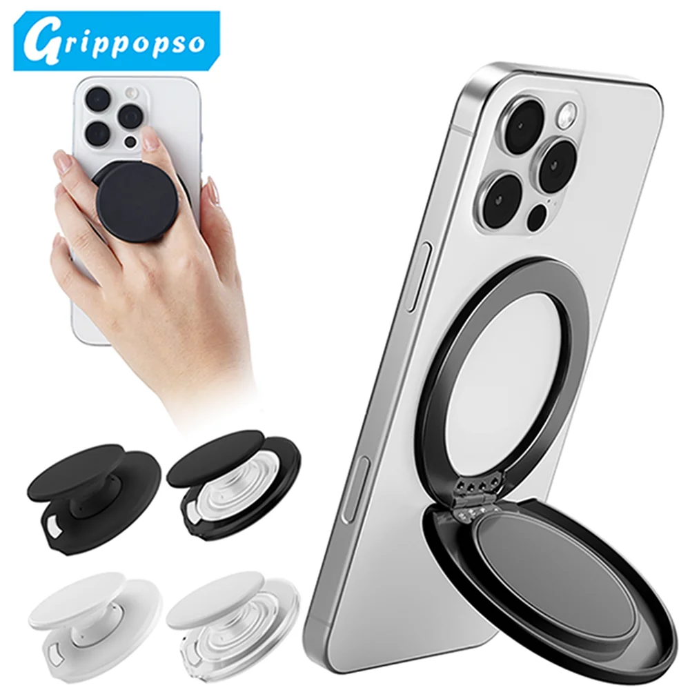 グリップポス NEW マグネット式スマホグリップ MagSafe対応 360度回転 °   回転式スマホリングホルダー＆キックスタンド（Samsung、iPhone 16/15/14/13/12対応）