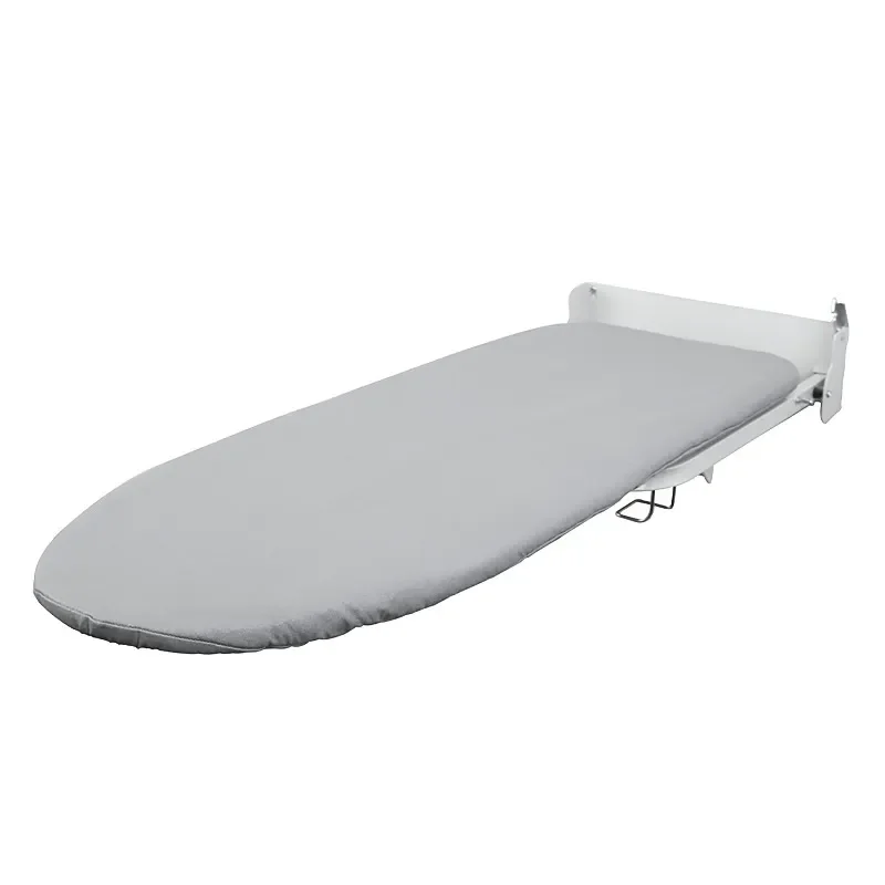 Foldable Wall Mounted Ironing Board with Storage Rack Removable Cover Space Saving Home Laundry Organizer Compact Design