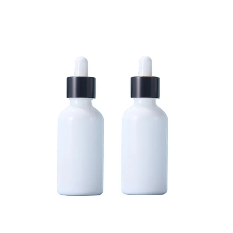 5ml 10ml 20ml 30ml 50ml 100ml Refined Oil Bottle White Porcelain Glass Glue Head Dropper Essence Bottle Wood Grain Lid Bottle