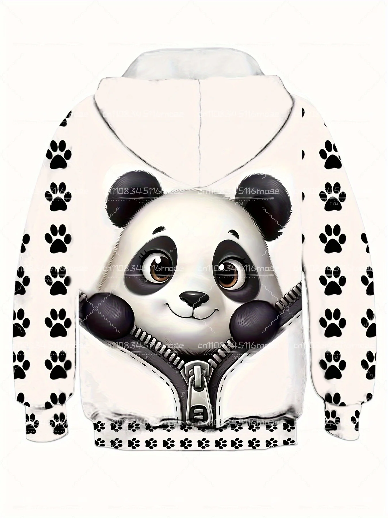 2026 فتاة لطيف الباندا نمط دافئ هوديي تنفس ومريحة ملابس رياضية كاجوال مناسبة لفصول الخريف والشتاء