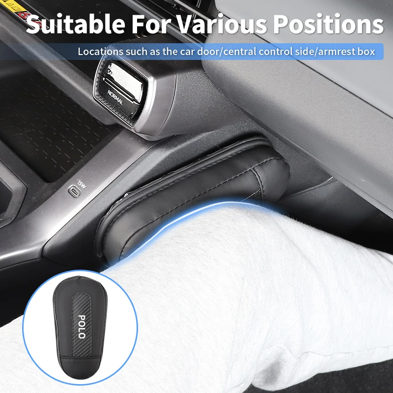 Car Knee Pad Leather Thigh Support Cushion Leg Pillow Auto Accessories For Volkswagen VW Golf Polo Tiguan T5 Passat b6 Jetta