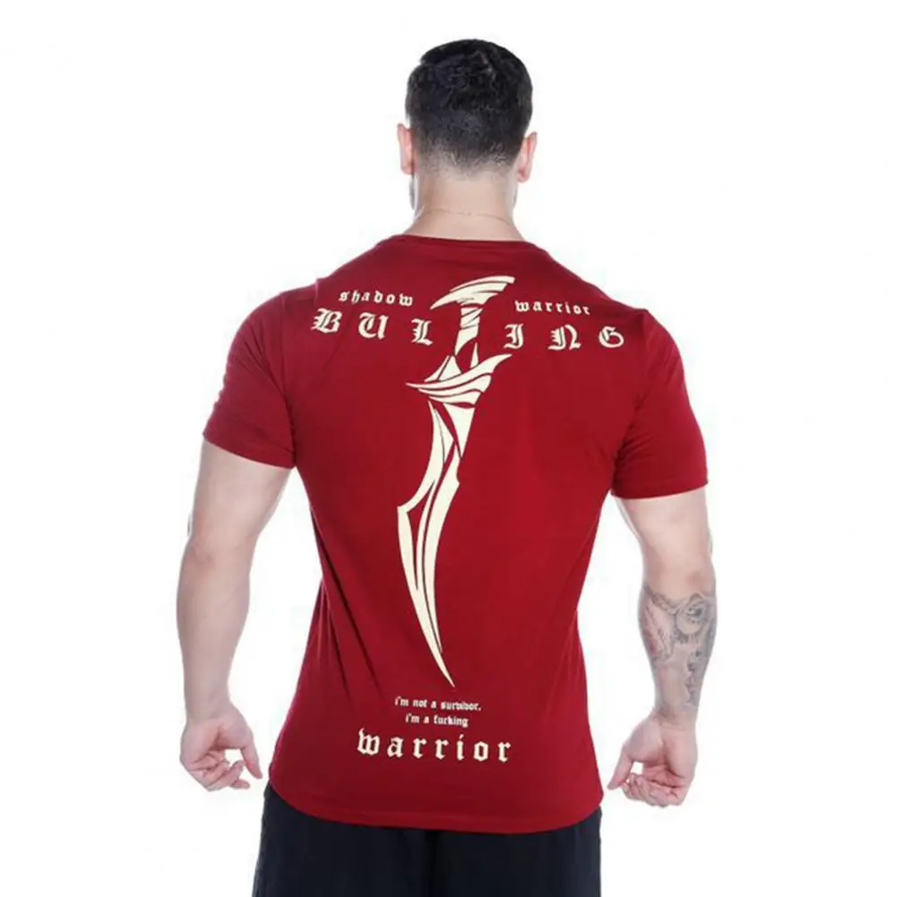 New Summer Gym T-shirt Large-type Brand Sports T-shirt Men Shirt Bodybuilding Fitness Printing Short Sleeve Running T-shirt