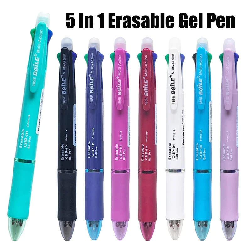 5 で 1 0.7 ミリメートル消去可能なゲルペン青黒赤緑マジックインク 0.5 ミリメートル鉛筆かわいい学校オフィス書き込み絵画文具
