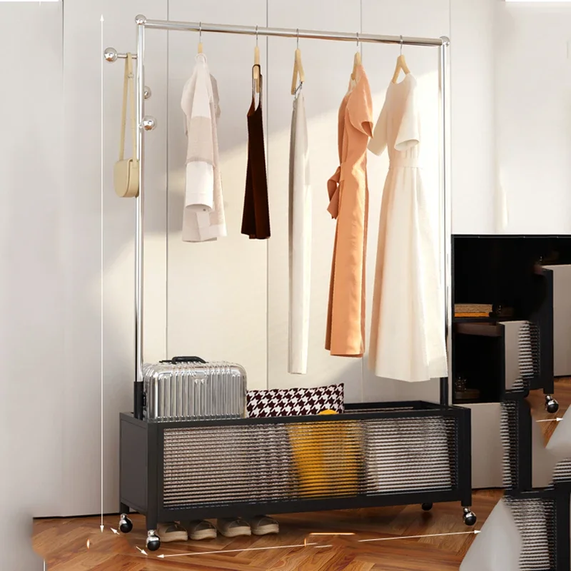 Perchero de Ropa de suelo Vintage para dormitorio, Perchero nórdico minimalista de lujo, Burro negro moderno, Ropa Perchero, muebles de sala de estar