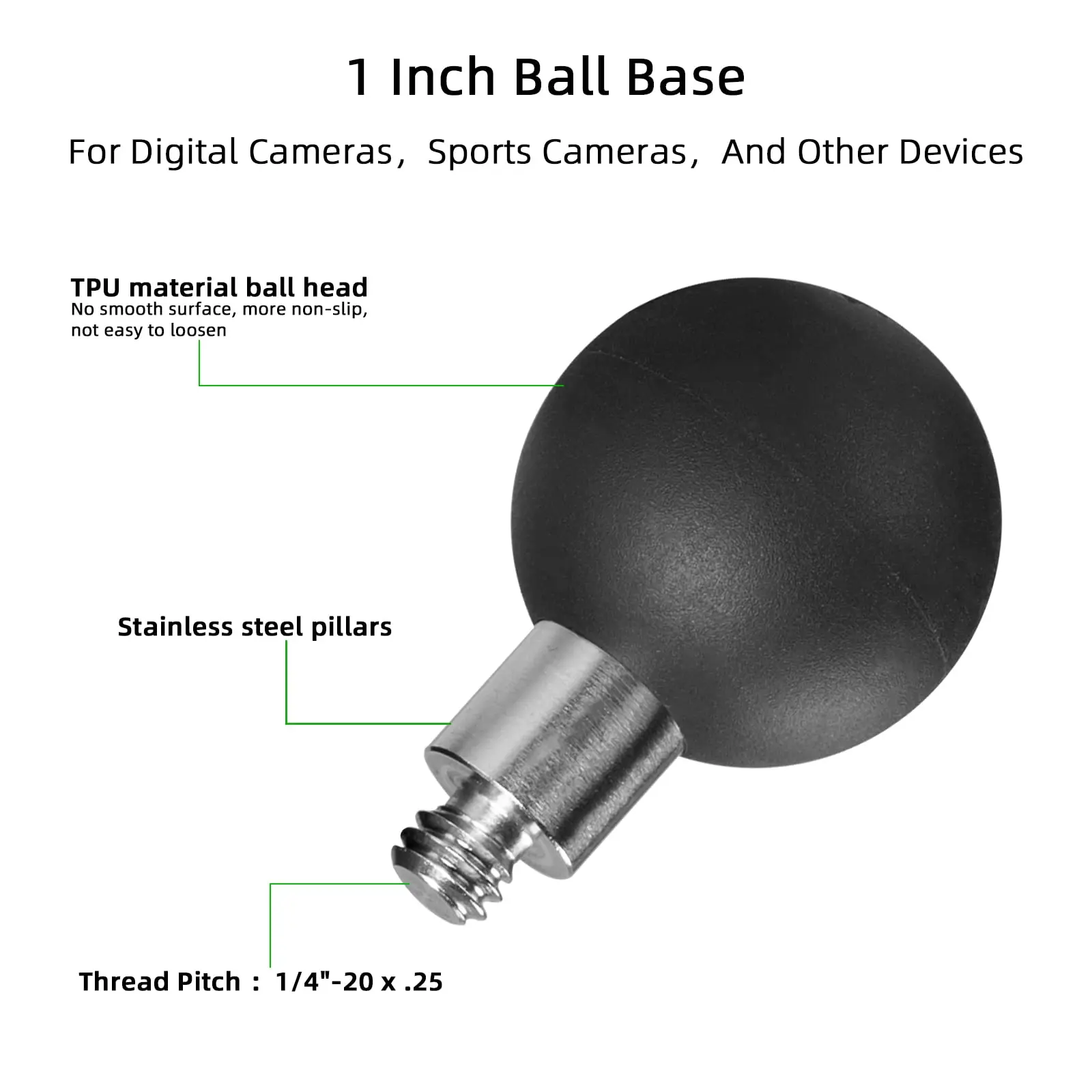 FANAUE Ball Head Adapter for Ram Mount with 1/4\