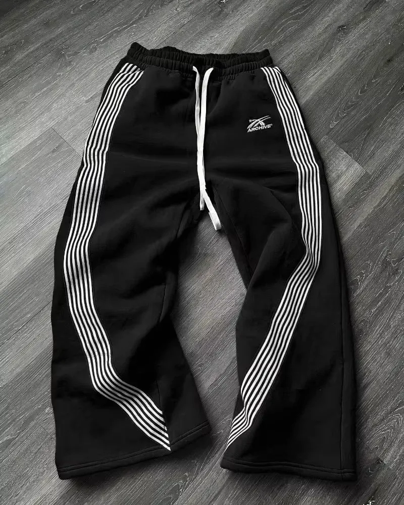 Y2k Embroidered Black Gray Casual Pants Camo Functional Tactical Functional Men Women Premium Jogging Baggy Drawstring Sweatpant
