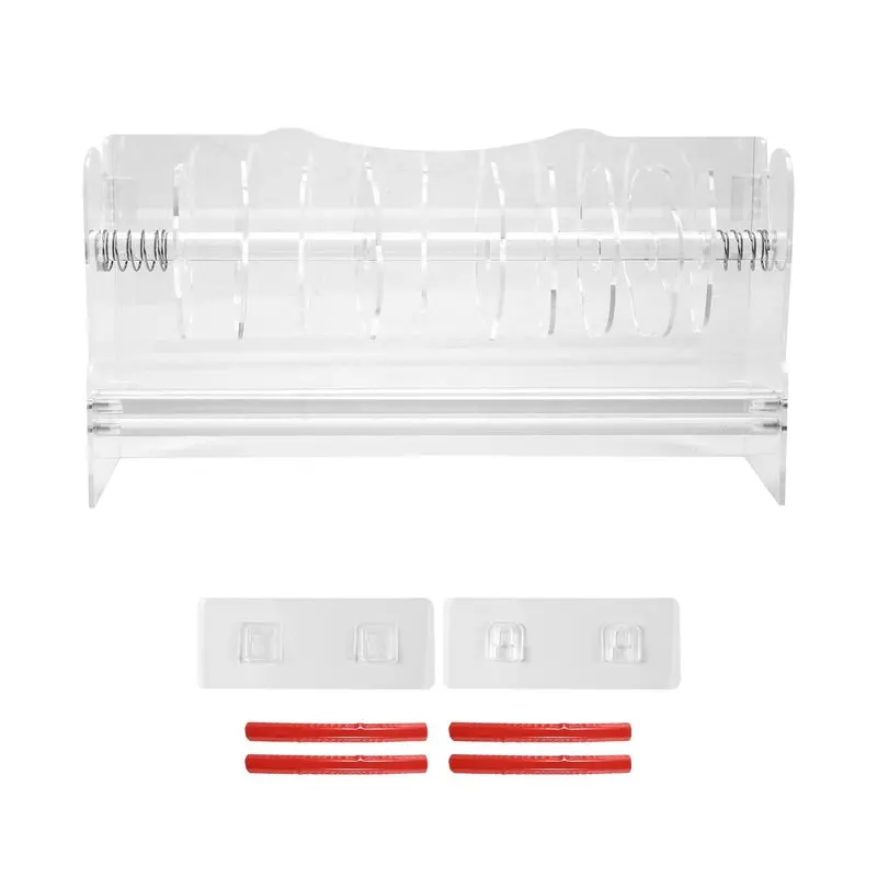 [A92P!】 Adjustable Clear Label Dispenser,8 Acrylic Sticker Disks, Sticker Roll Holder For Home Desktop