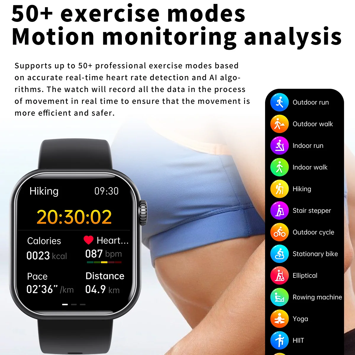 JOEME 1,91 Zoll Full Touch Screen Bluetooth Anruf Smart Watch mit 24-Stunden-Gesundheitsüberwachung Sport F57 Smartwatch für IOS Android