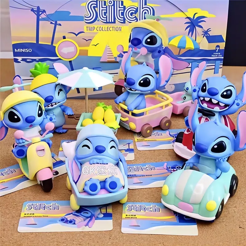 

Коллекция Disney Stitch Trip, серия слепая коробка, аниме, экшн-фигурка, мультяшная модель, игрушка, декор для рабочего стола, коллекция, подарок на день рождения, Рождество