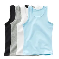 Girls Boys Tank Tops Kids Candy Color Sleeveless Vest 2024 Summer Teenagers Top Tees 3 To 14Yrs Children's Undershirts Clothes