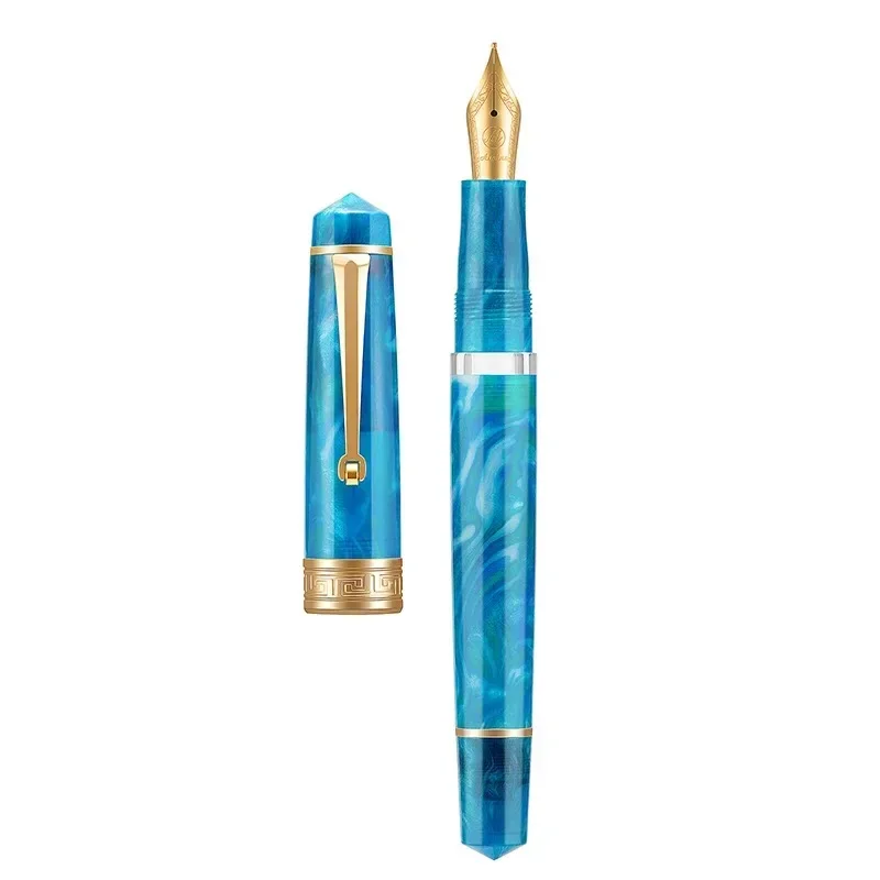 Asvine P20 Piston Filling Fountain Pen Acrylic Beautiful Patterns EF/F/M Nib with Golden Clip Office School Supplies Stationery