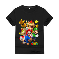 2024 New Children's T-Shirt Super Mario Bros Cotton Children's Short Sleeve Casual Boys and Girls Short Sleeve Top T-Shirt