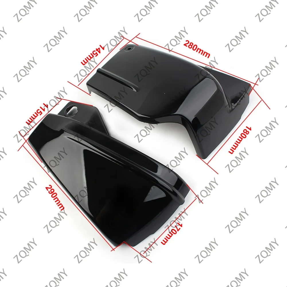 1Pair Motorcycle ABS Battery Side Cover Protector For Yamaha V Star 650 DragStar 650 XVS650 XVS650A Glossy Black/Chrome