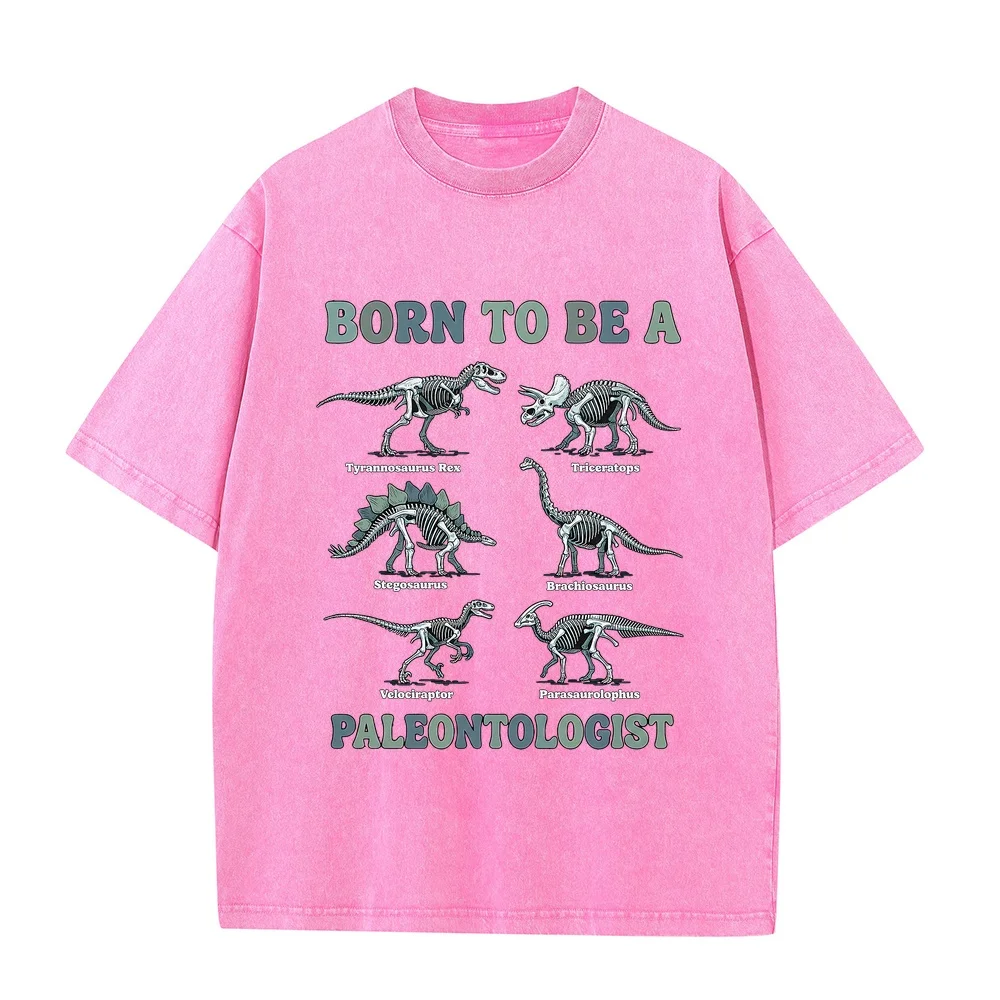 Men's T-Shirt Dinosaur Collage Paleontology Fossil Graphic Art Printing Tees Adult Heavyweight Summer Top High Quality Graphic