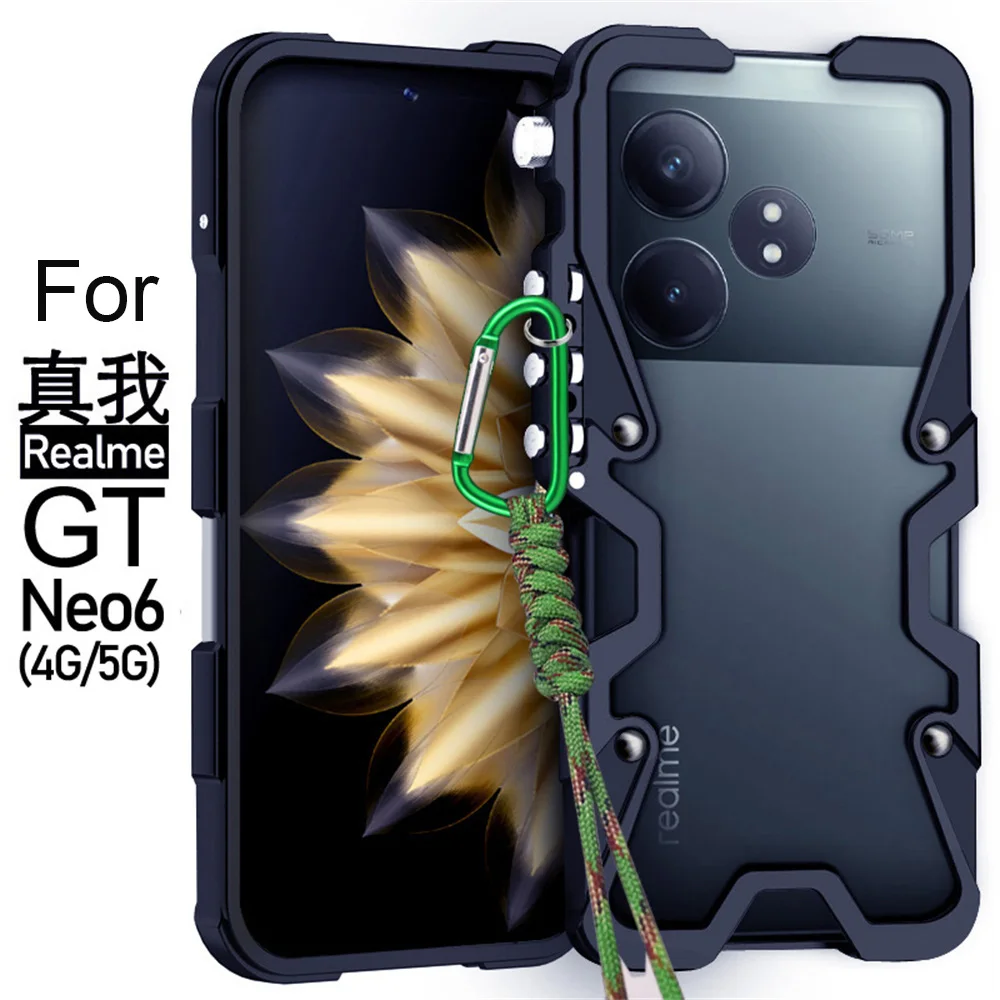 Shockproof Metal Bumper Case For Realme GT Neo 6 Case Luxury Aluminum Metal Cover Funda For Realme GT 6T 5 Pro NEO 6 SE Case