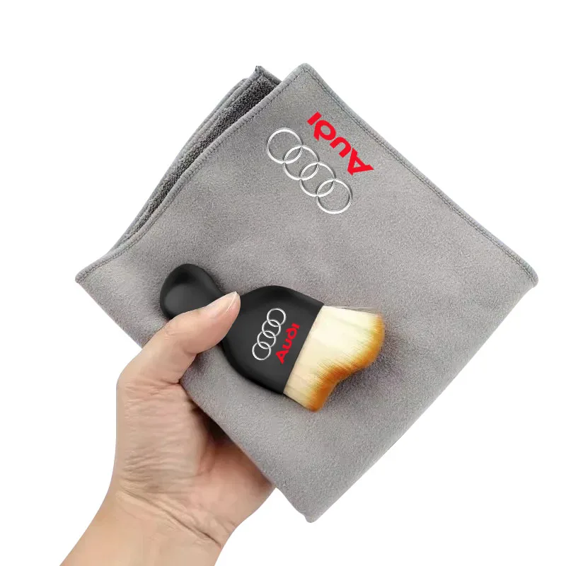 Car Towels Cleaning Drying Cloth with Car Cleaning brush Car Accessories for Audi S3 TT A4 B7 B8 A3 8P 8V A5 A6 C5 C7 Q3 Q7 Q5
