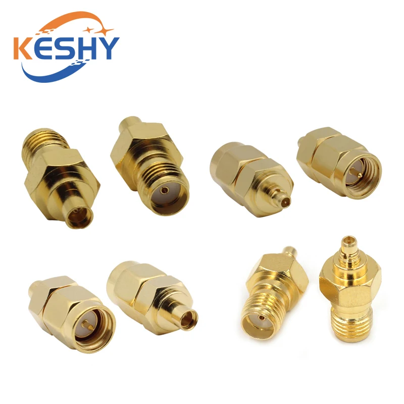 SMA to MMCX Coaxial Adapter Kit Pure Brass Male/Female Coax Connector Kits RF Coax Antenna Adapter