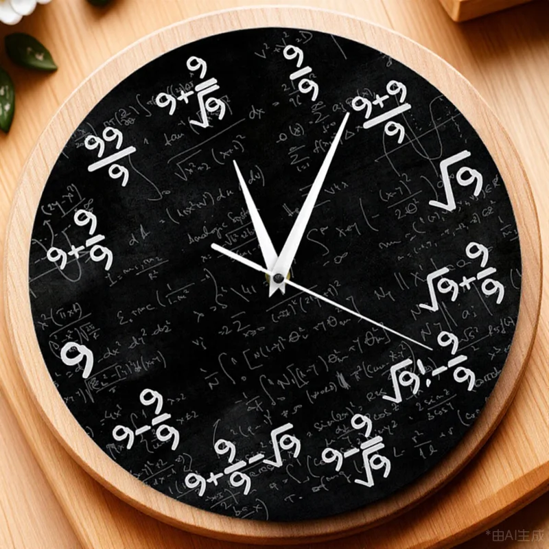 

Acrylic Digital Wall Clock Modern Art Silent Non-Ticking Home Office Decor Numerical Equation Style Round Wall Hanging