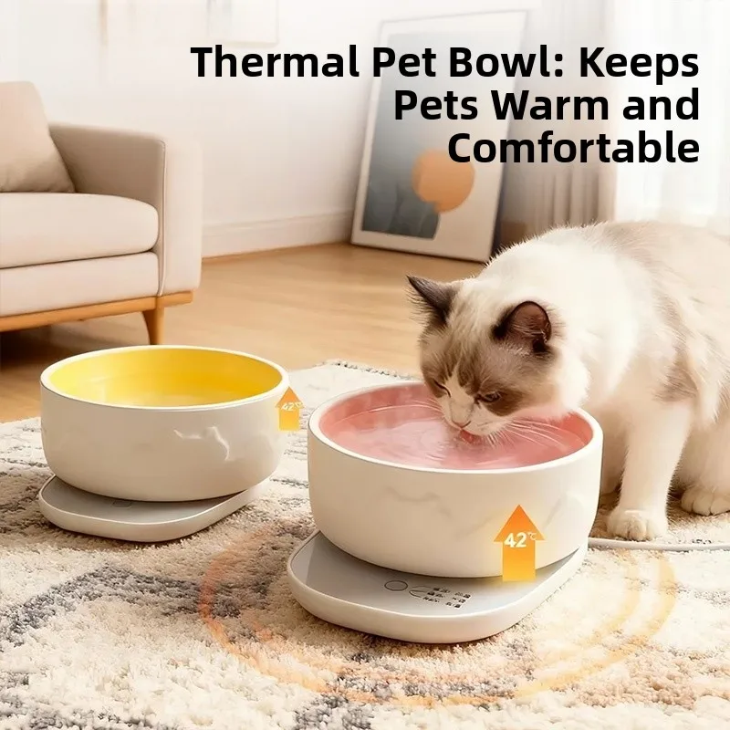 

Нагреваемая поилка для домашних животных с постоянной температурой для собак и кошек, зимняя теплая поилка-диспенсер для воды и йогурта