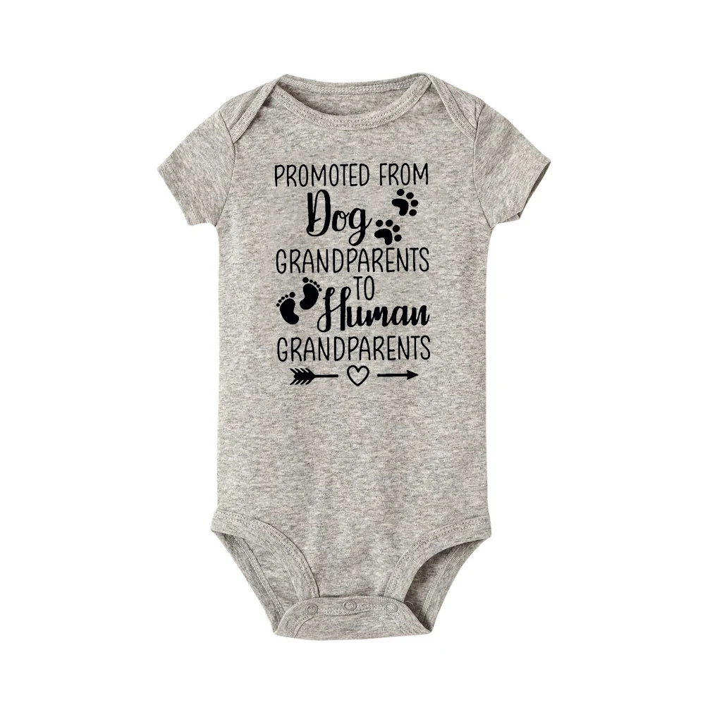 Promoted From Dog Grandparents To Human Grandparents Baby clothes Bodysuit Reveal to  Grandparent To Pregnancy Announcement gift