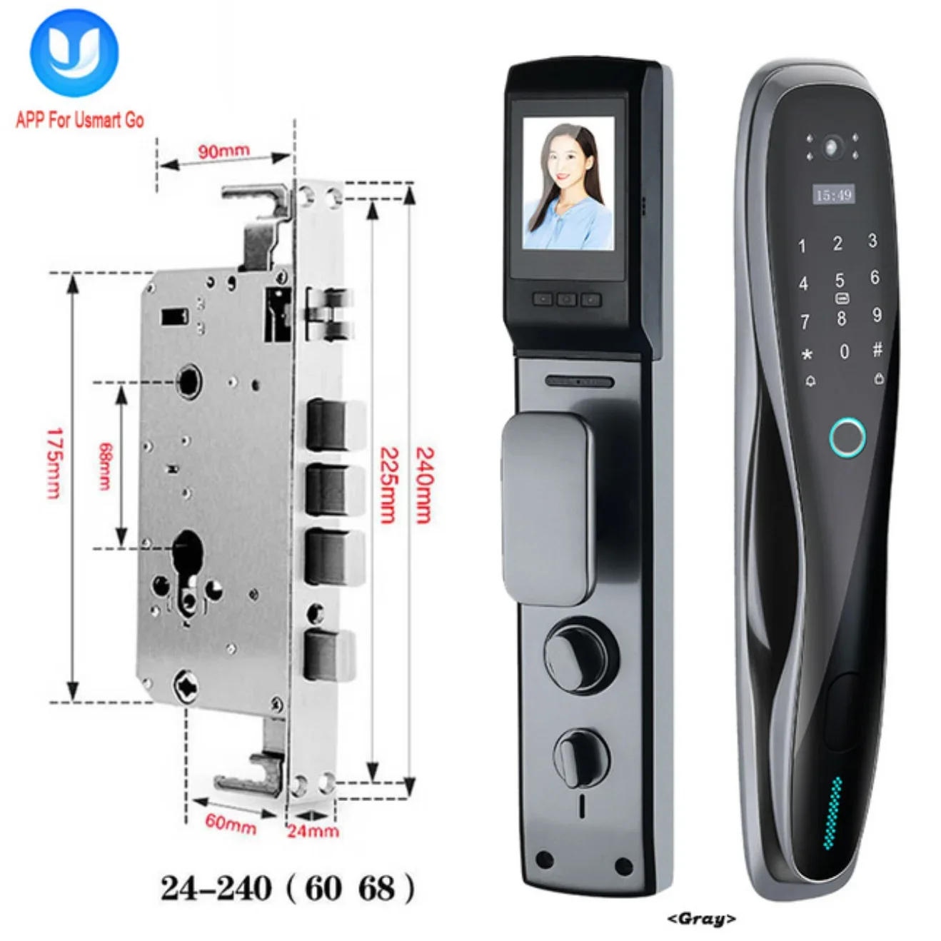 

yyhcGood Quality Automatic Fingerprint Door Lock With WIFI Mobile App Video Intercom WIFI Smart Biometric Finger Print Door Lock