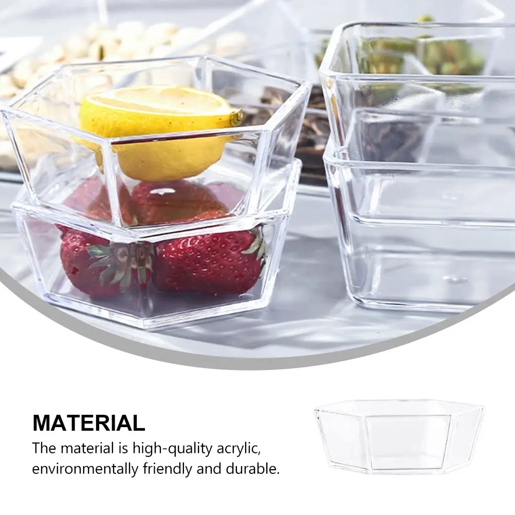 

2 Pcs Snack Plate Candy Tray Set Food Storage Assembled Fruit Acrylic High-quality
