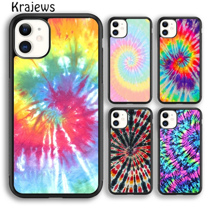 Krajews Artsy Abstract Hipster Tie Dye Phone Case Cover For iPhone 16 15 SE2020 14 6 7 8 plus 11 12 13 pro max coque Fundas