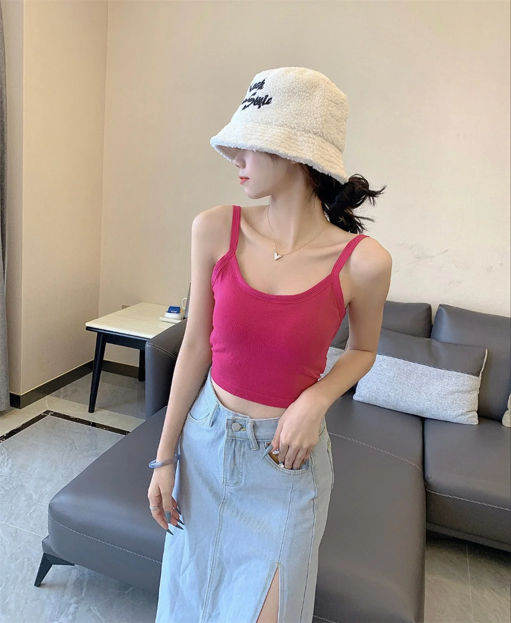 Women Sexy Sleeveless Crop Top Cross Beauty Back Female Underwear Camisole Basic T-shirt Vest Lingerie Bras Yoga Tops Gym Tank