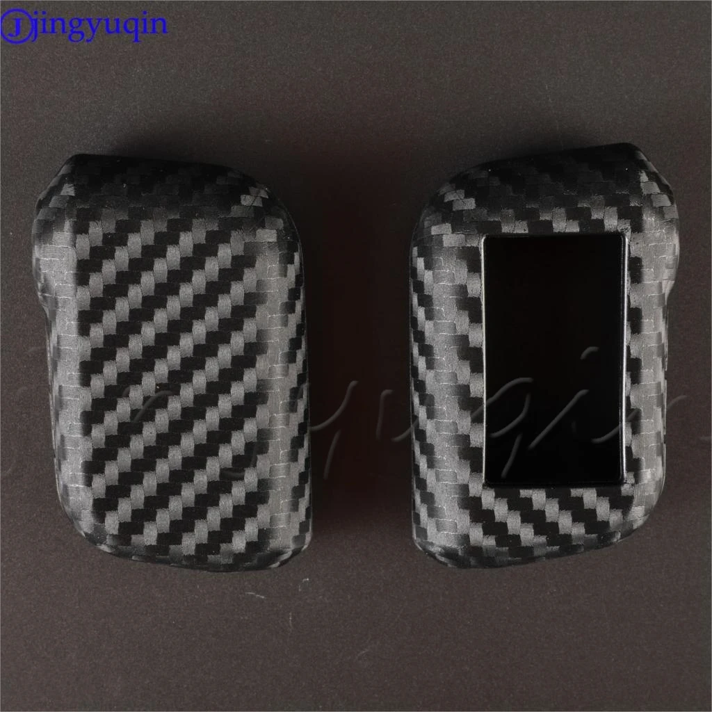 Carbon Fiber Rubber Car Key Case For Starline A93 A63 A36 A39 A66 A96 2 Way Car Alarm LCD Remote Control Silicone Cover