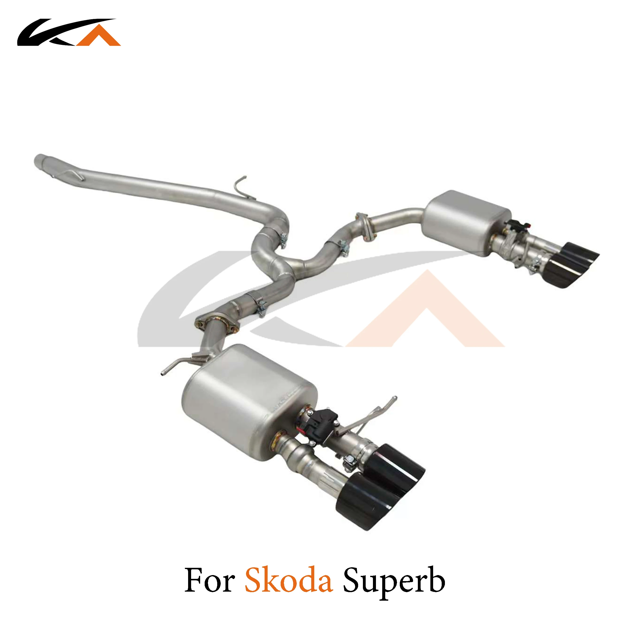 KA Tuning exhaust system stainless catback for Skoda Superb 2.0t rear section performance muffler valve