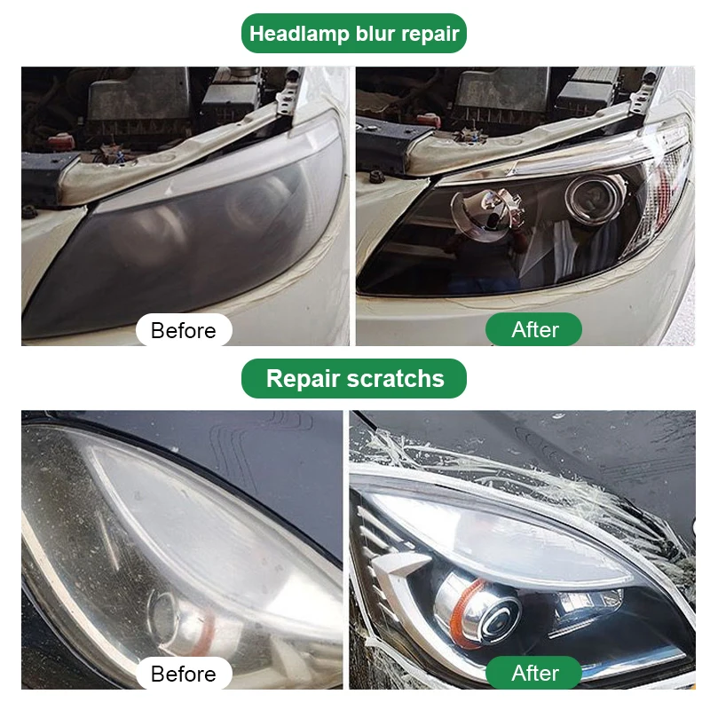Car Headlight Restoration Polishing Kits Headlamp Scratch Remover Repair Cleaning Paste Remove Oxidation Headlight Polish Liquid view 5