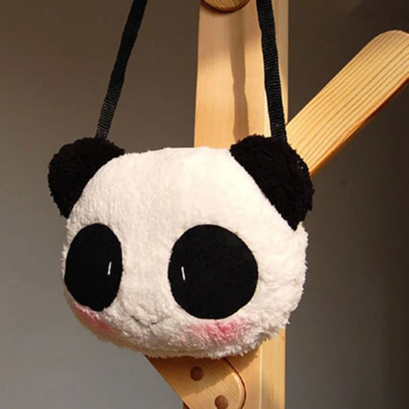 Panda Crossbody Bag Plush Toy Stuffed Doll Cartoon Animal Satchel Coin Key Purse Wallet Storage Package Boy Girl Birthday Gift