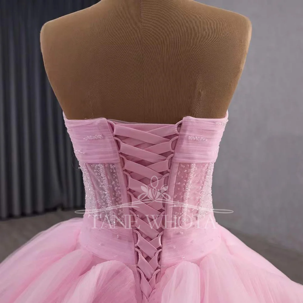 Элегантное длинное бальное платье в форме сердца, вечернее платье розового цвета со шнуровкой сзади, расшитое блестками и кристаллами, настраиваемое, подходит для женщин