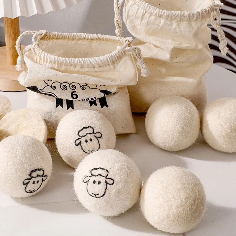 Reusable Wool Dryer Balls Softener Laundry Home Washing 3/5/7cm Fleece Dryer Balls Kit Useful Washing Machine Accessories