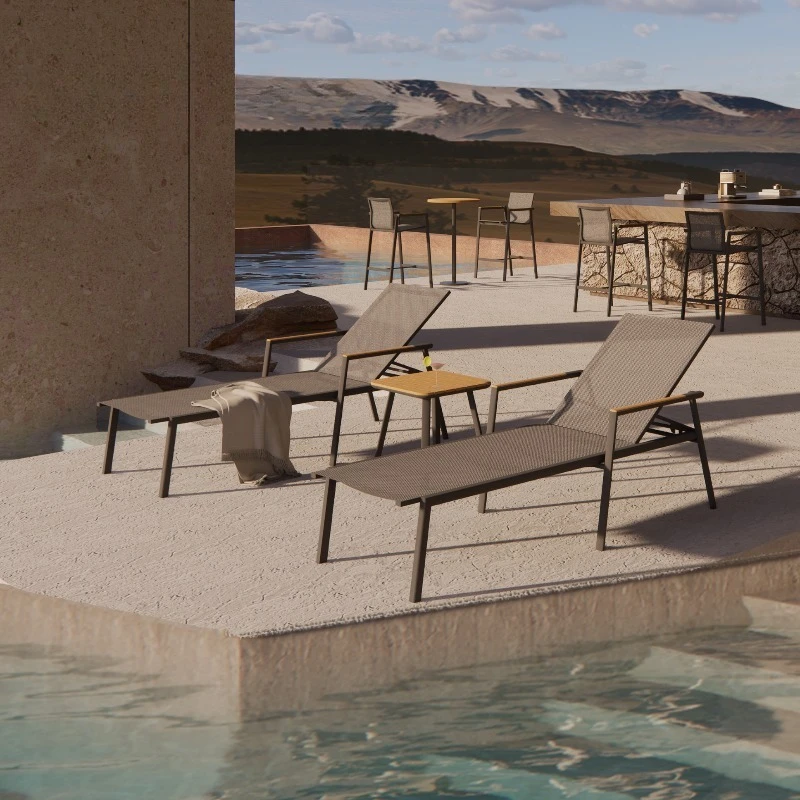 

Modern Terrace Sun Loungers Aluminum Outdoor Pool Chairs Garden Furniture Beach