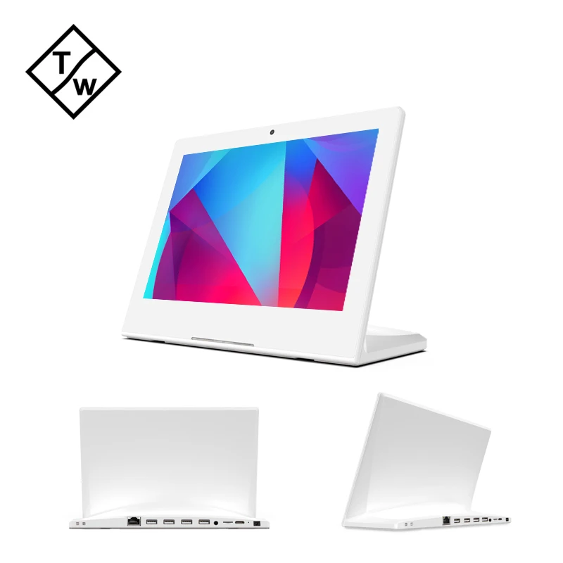 

Black White Built-in Camera MIC 10.1 Inch L Shape Android Tablet PC All in One with RJ45 Port