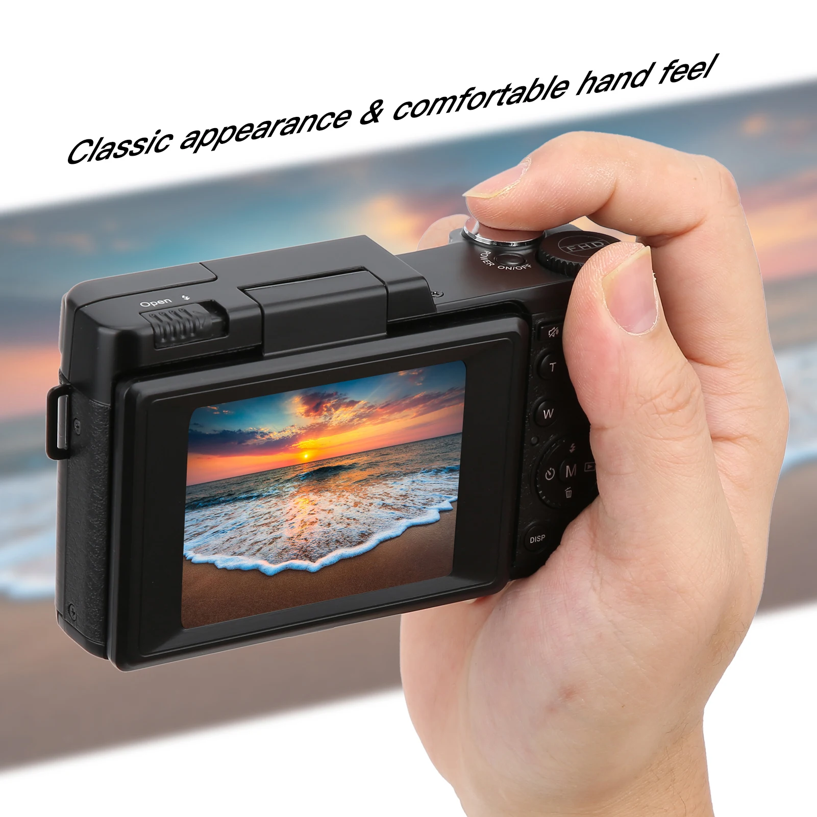 2.7K Digital Camera Digital Camera 3in LCD Screen 180 Degree Rotation 2.7K 30MP High Definition USB Charging Video Camera Camera