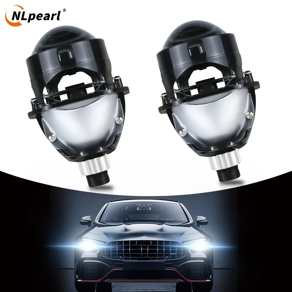 

NLpearl 2.5 Inch 120W Bi Led Projector Lens Led Light for H4 H7 9005 9006 Car Headlight Bulb Hi/Low Beam Retrofit Kits Turbo Fan