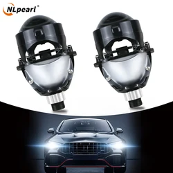 NLpearl 2.5 Inch 120W Bi Led Projector Lens Led Light for H4 H7 9005 9006 Car Headlight Bulb Hi/Low Beam Retrofit Kits Turbo Fan