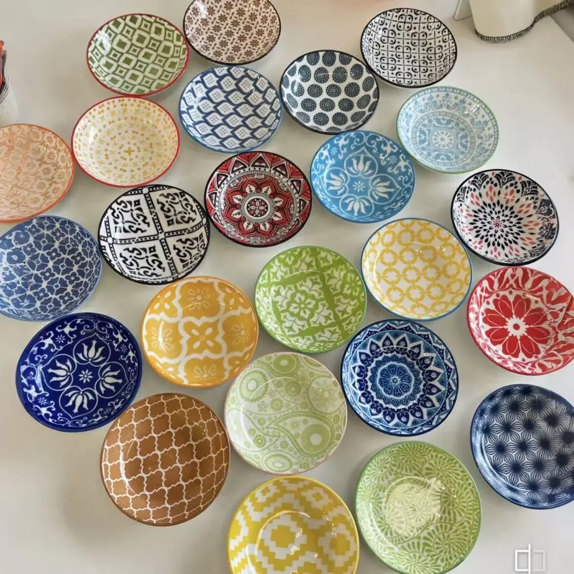 4/8/12 Bohemian-Style Ceramic Small Seasoning Plate, Soy Sauce Sauces, Randomly Dispatched with Patterns and Designs