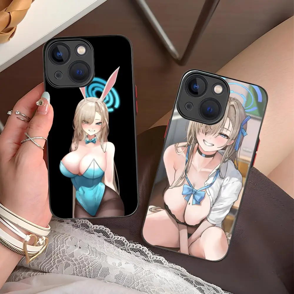 Blauw Archief Asuna Mobiele Telefoon Case voor iPhone 16 15 14 13 12 11 X XR XS 8 7 Pro Max Plus Mini Kleur Siliconen Beschermhoes