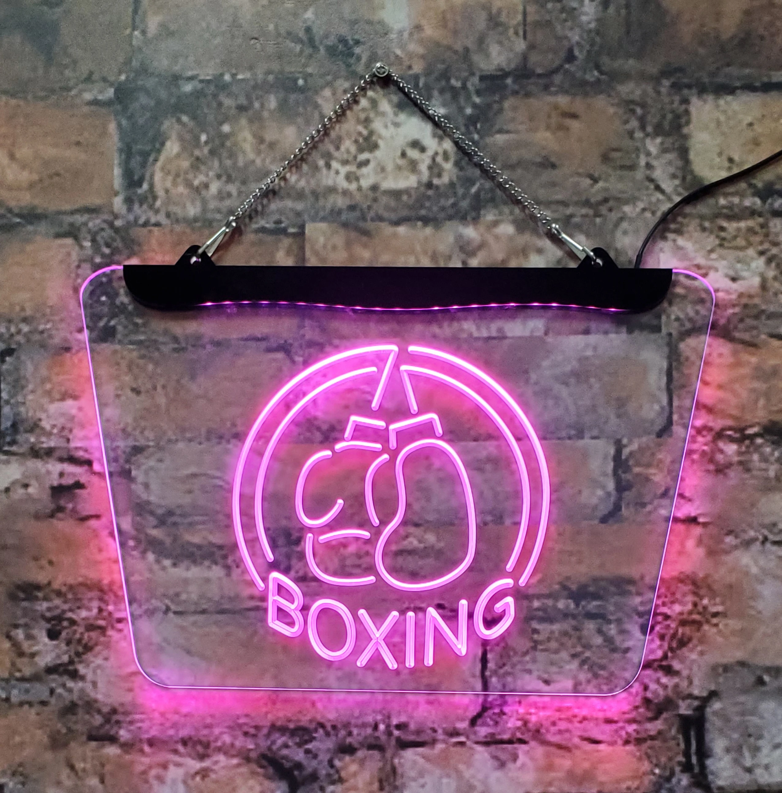 Boxing Glove Club, fighting bar, neon sign, acrylic board, home decoration wall, artistic red, 20*30, for room store man's cave